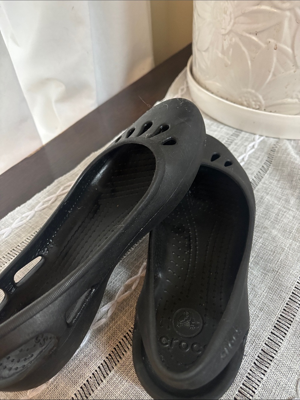 CROCS Black Women's Slip-On Ballet Flats